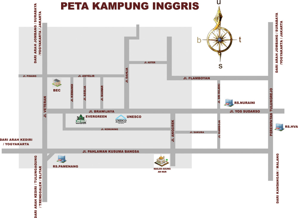 Peta Kampung Inggris Pare